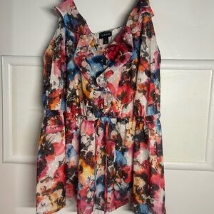 Torrid Multicolor Floral Sleeveless Blouse